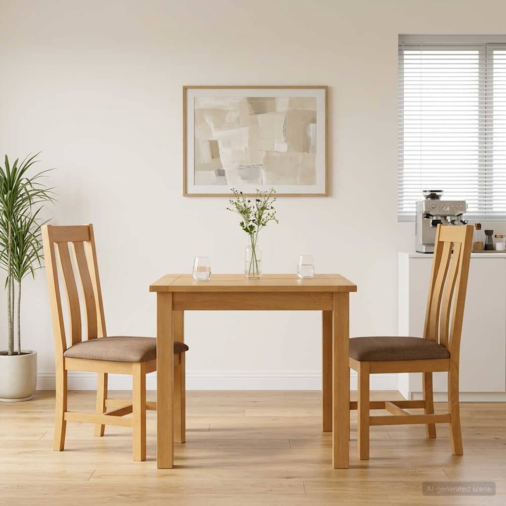 vidaXL Krzesło jadalniane 2 pcs Dąb lite Szary 45 x 54 x 100 cm