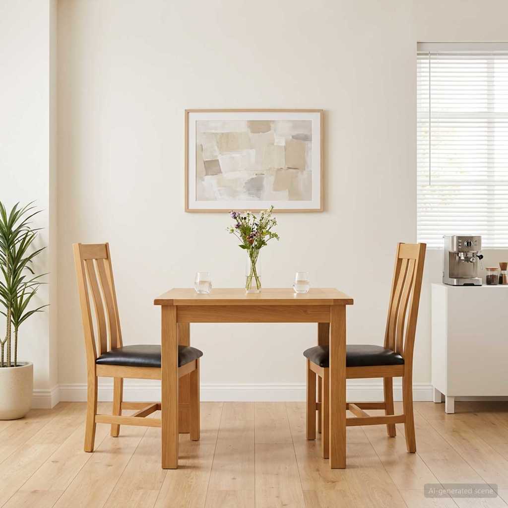 vidaXL Krzesło jadalniane 2 pcs Dąb lite Czarny 45 x 54 x 100 cm