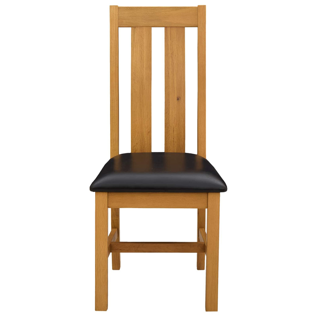 vidaXL Krzesło jadalniane 2 pcs Dąb lite Czarny 45 x 54 x 100 cm