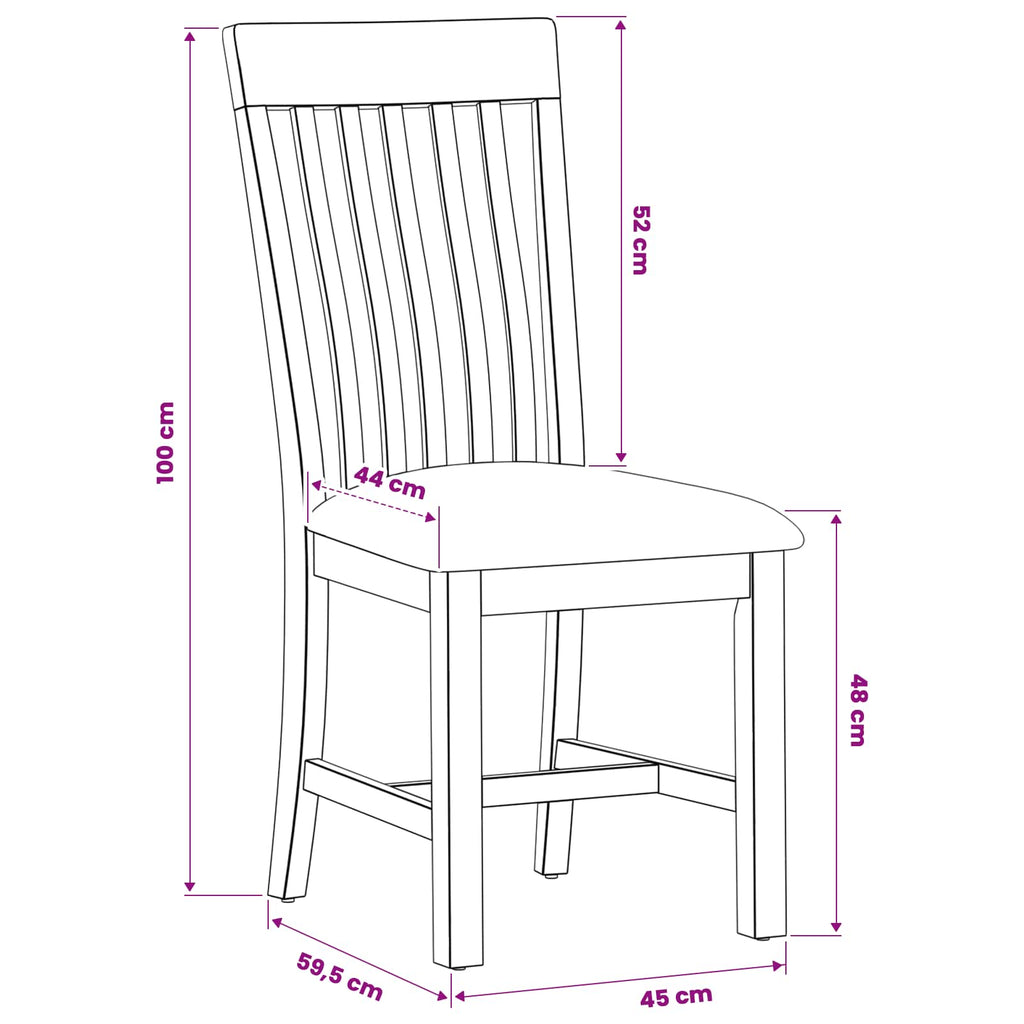 vidaXL Krzesło jadalniane 2 pcs Dąb lite Beżowy 45 x 59,5 x 100 cm