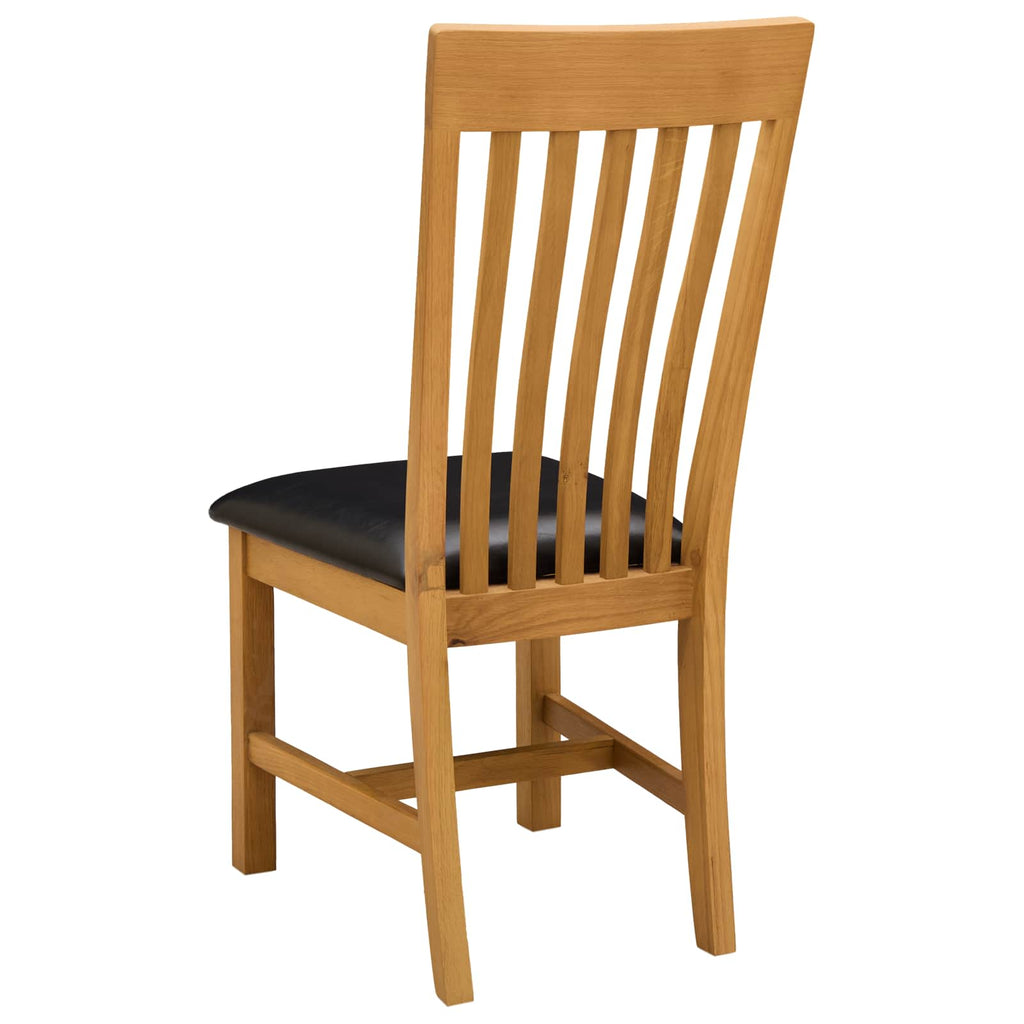 vidaXL Krzesło jadalniane 2 pcs Dąb lite Czarny 45 x 59,5 x 100 cm