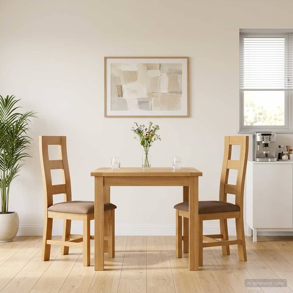 vidaXL Krzesło jadalniane 2 pcs Dąb lite Szary 45 x 51 x 105 cm