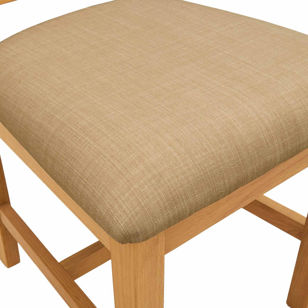 vidaXL Krzesło jadalniane 2 pcs Dąb lite Beżowy 45 x 51 x 105 cm