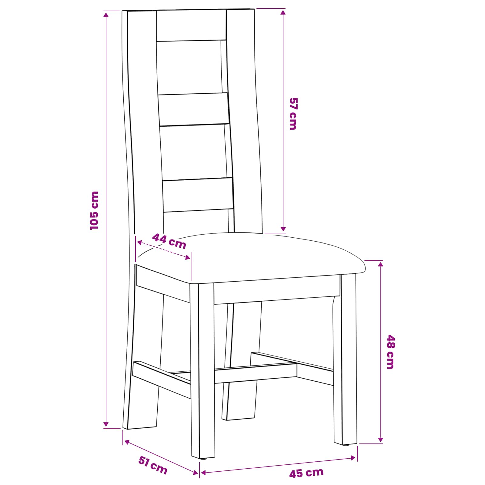 vidaXL Krzesło jadalniane 2 pcs Dąb lite Beżowy 45 x 51 x 105 cm