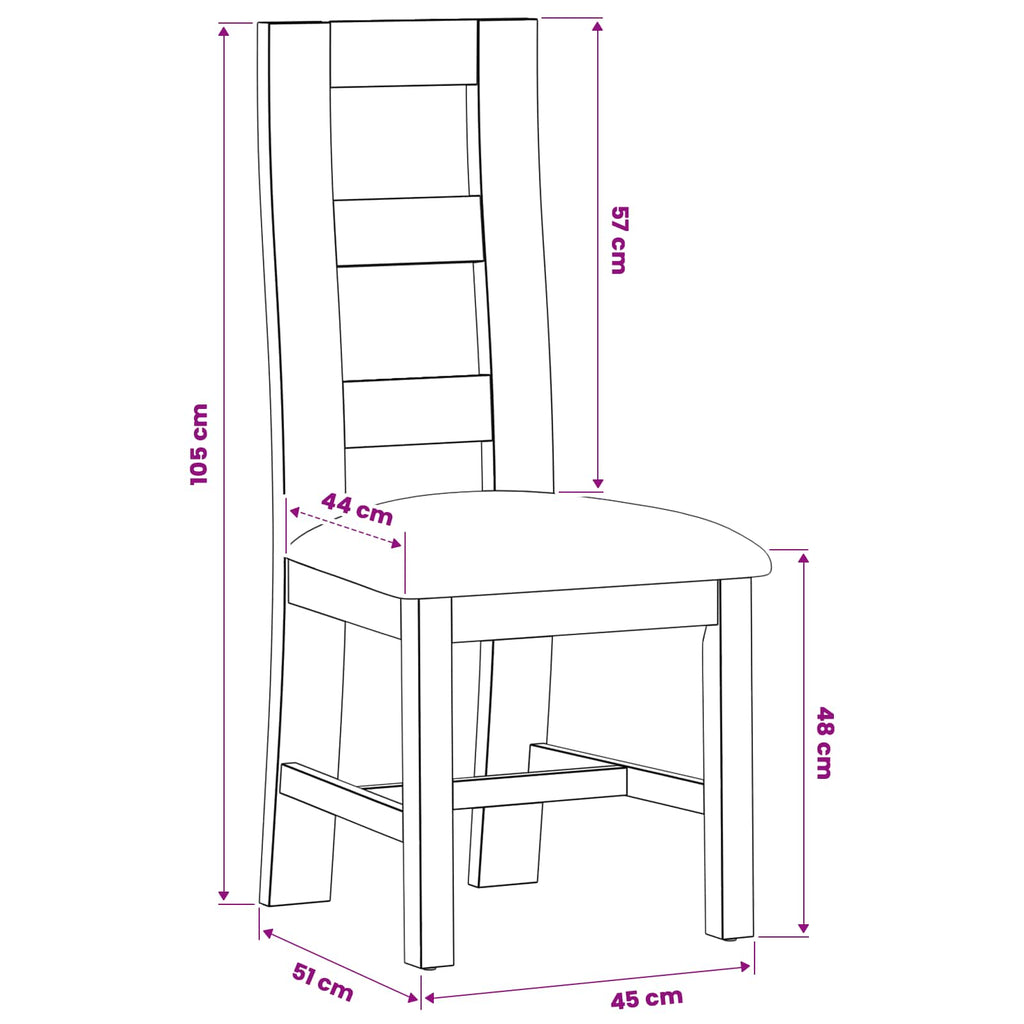vidaXL Krzesło jadalniane 2 pcs Dąb lite Czarny 45 x 51 x 105 cm