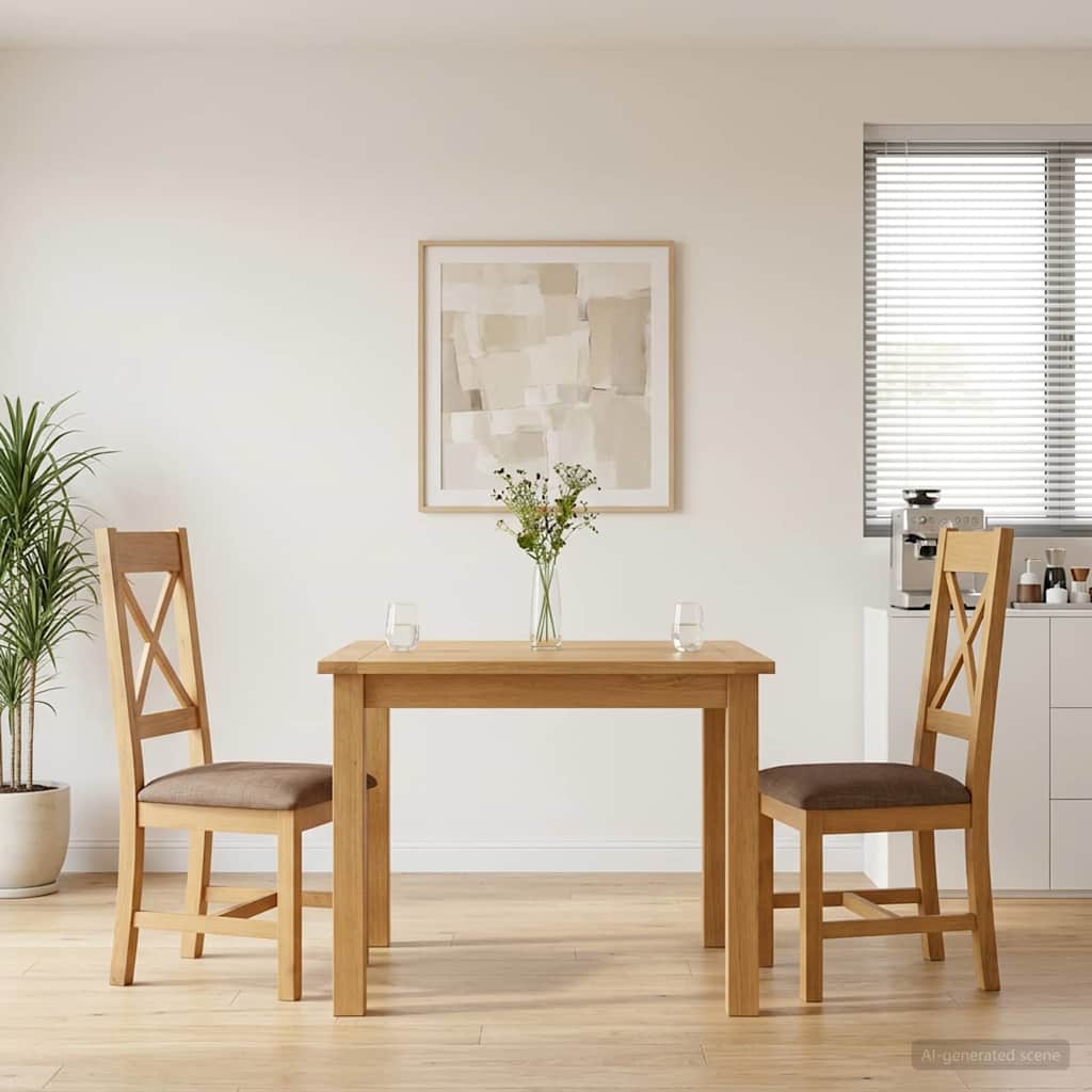 vidaXL Krzesło jadalniane 2 pcs Dąb lite Szary 45 x 54 x 105 cm