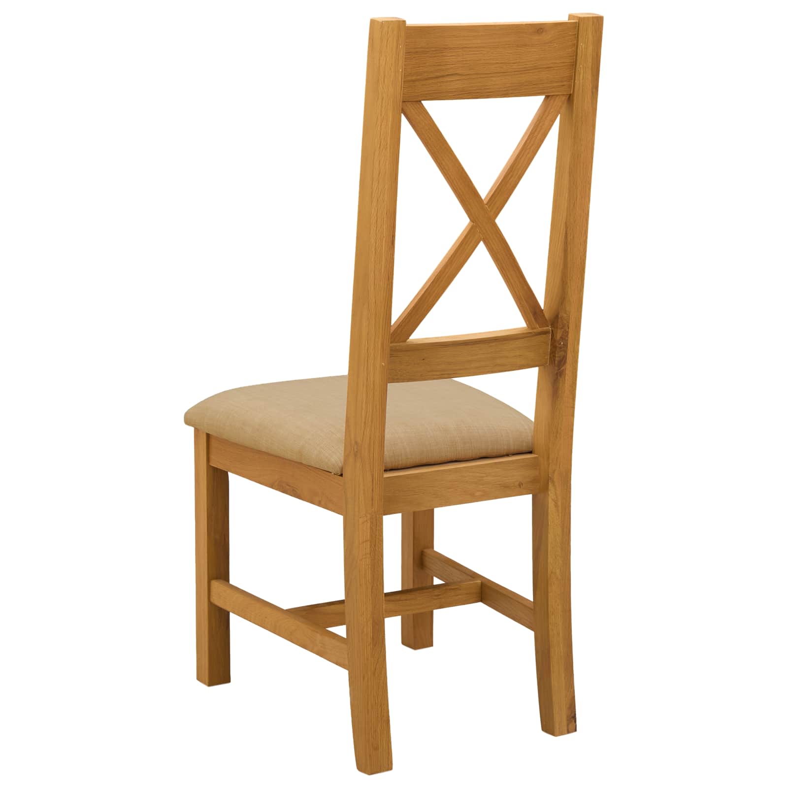 vidaXL Krzesło jadalniane 2 pcs Dąb lite Beżowy 45 x 54 x 105 cm