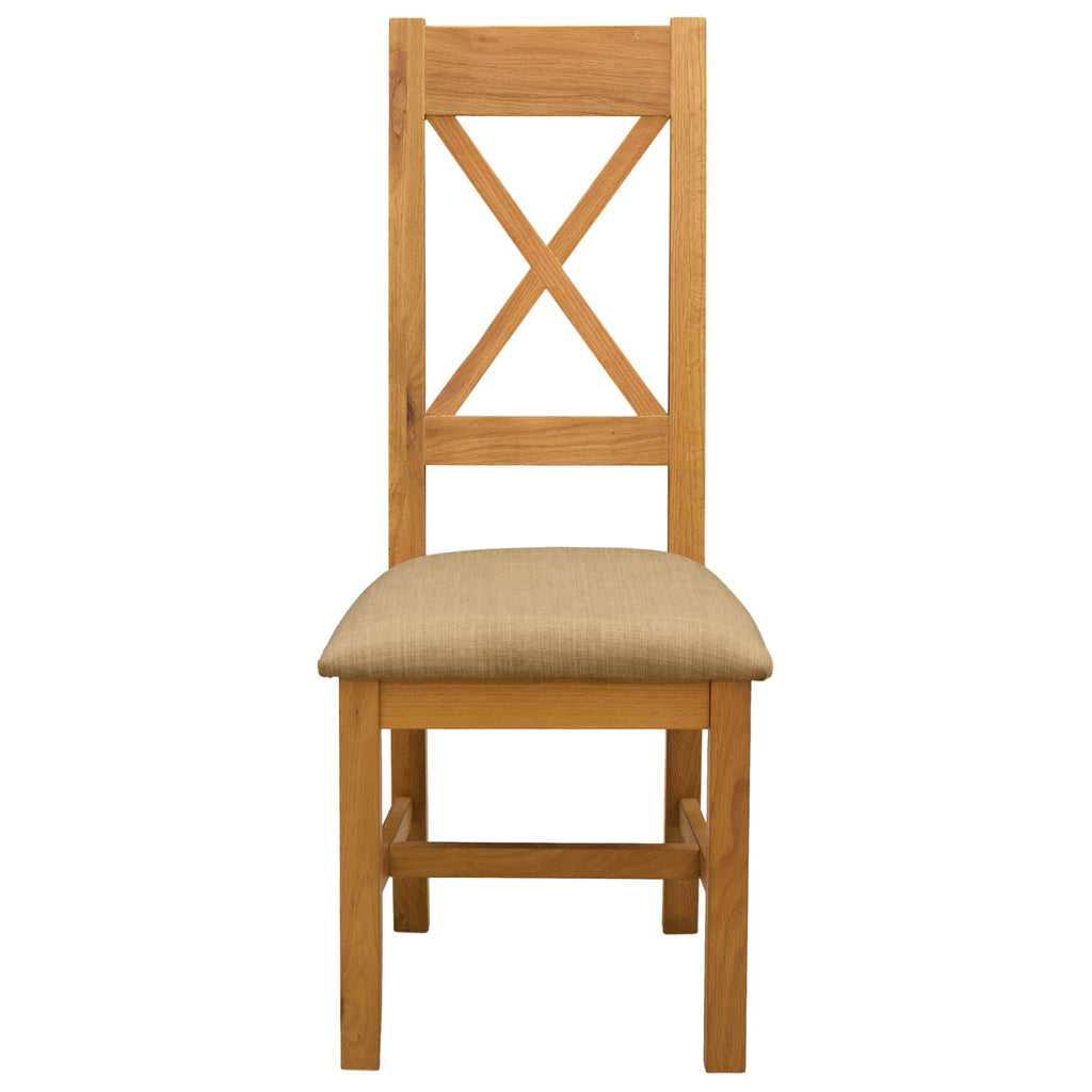 vidaXL Krzesło jadalniane 2 pcs Dąb lite Beżowy 45 x 54 x 105 cm