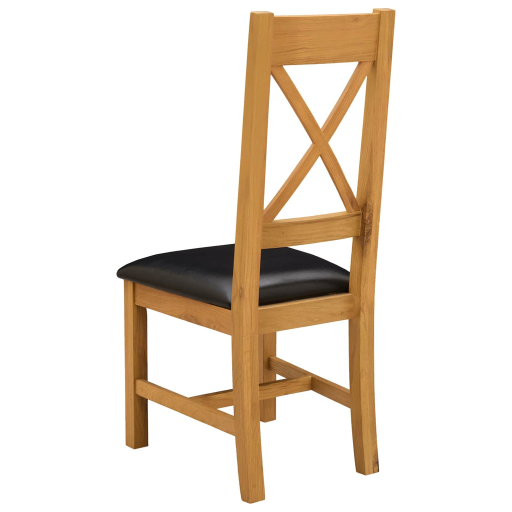 vidaXL Krzesło jadalniane 2 pcs Dąb lite Czarny 45 x 54 x 105 cm