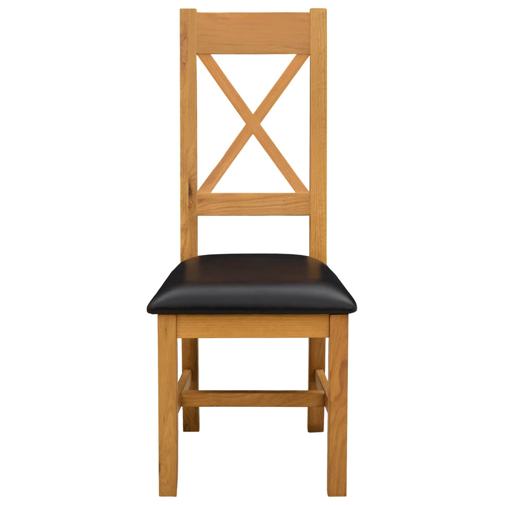 vidaXL Krzesło jadalniane 2 pcs Dąb lite Czarny 45 x 54 x 105 cm