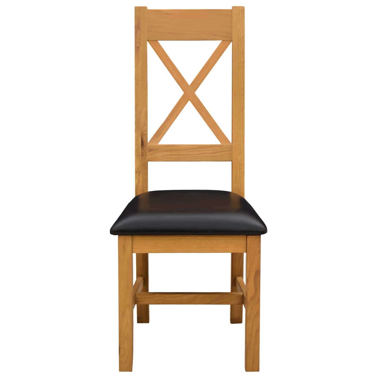 vidaXL Krzesło jadalniane 2 pcs Dąb lite Czarny 45 x 54 x 105 cm