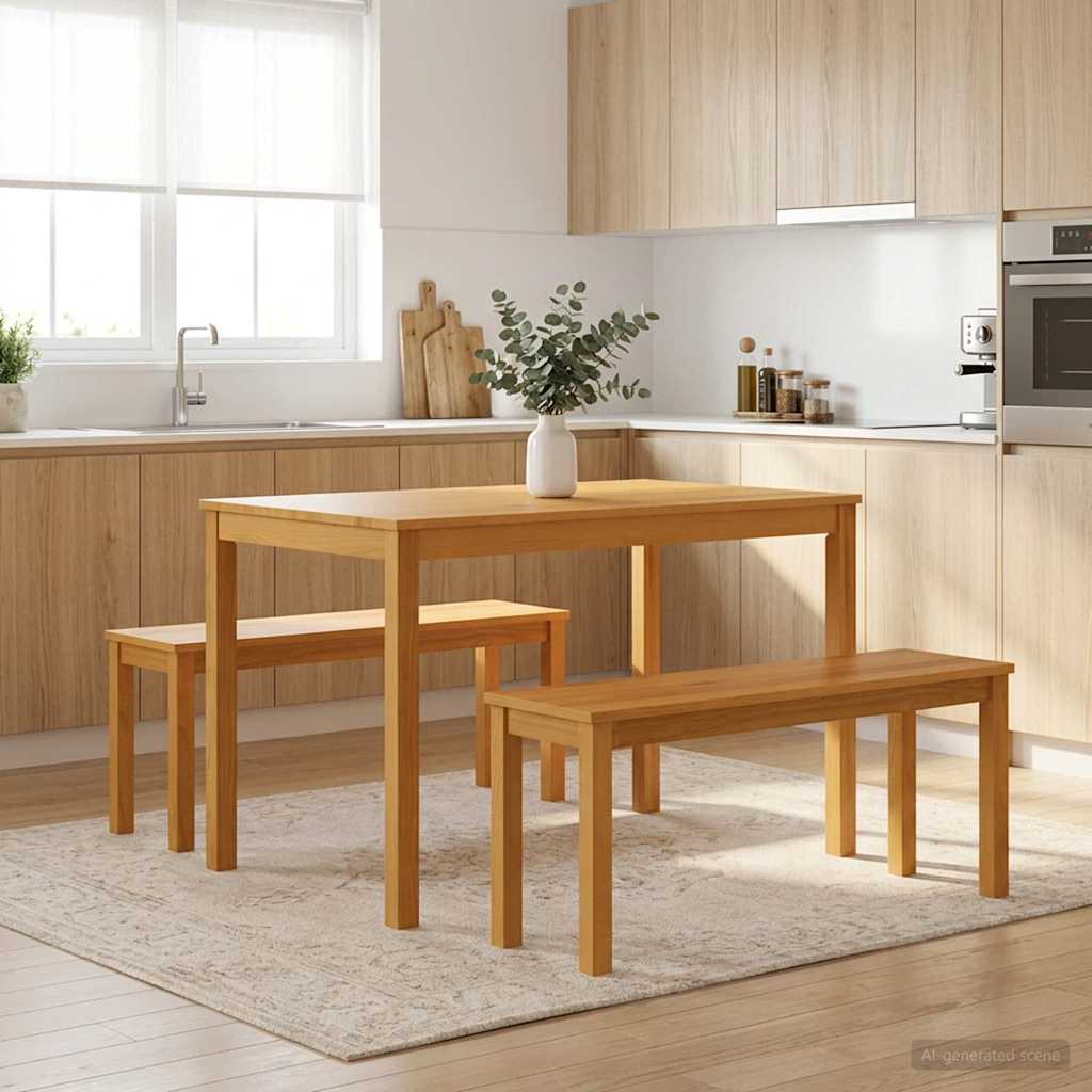 vidaXL Ławka jadalniana 95 x 32 x 45 cm Dąb lite naturalny