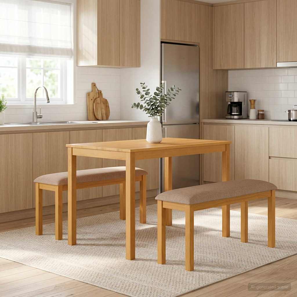vidaXL Ławka jadalniana 95 x 32 x 45 cm Dąb lite Szary
