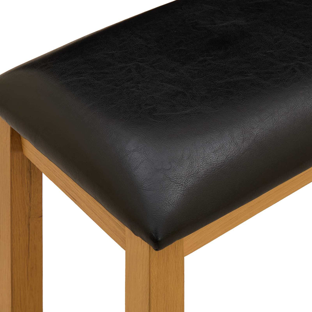 vidaXL Ławka jadalniana 95 x 32 x 45 cm Dąb lite Czarny