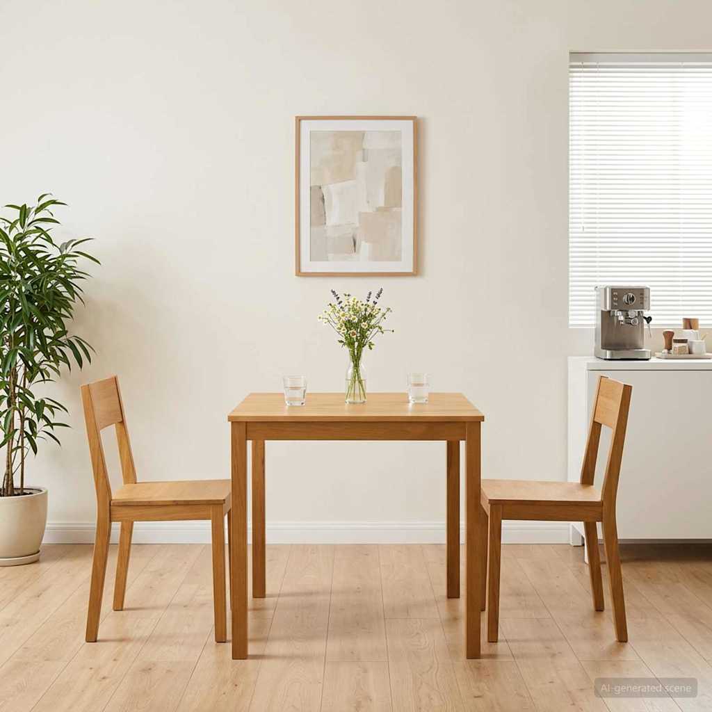 vidaXL Stół jadalny 75 x 75 x 75,5 cm Dąb lite naturalny Kwadrat