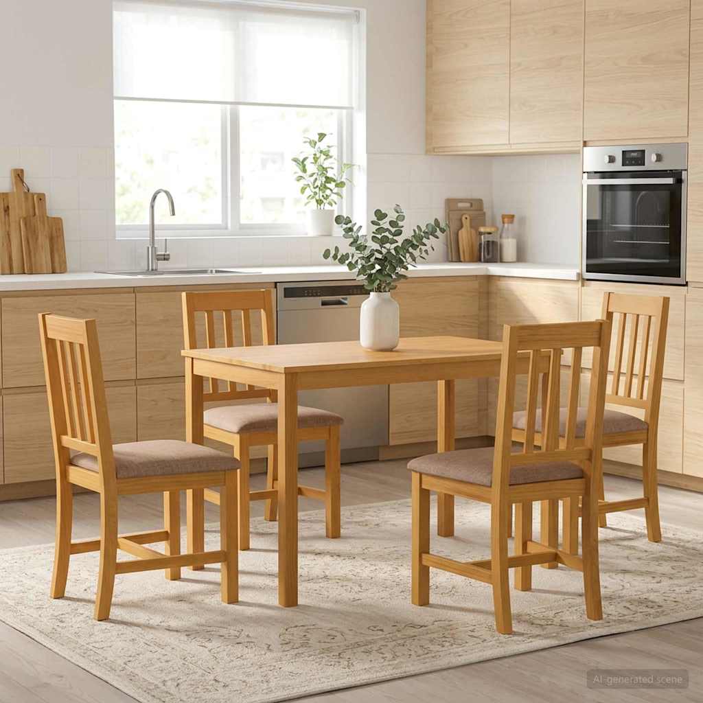 vidaXL Stół jadalny 110 x 75 x 75 cm Dąb lite naturalny Prostokątny