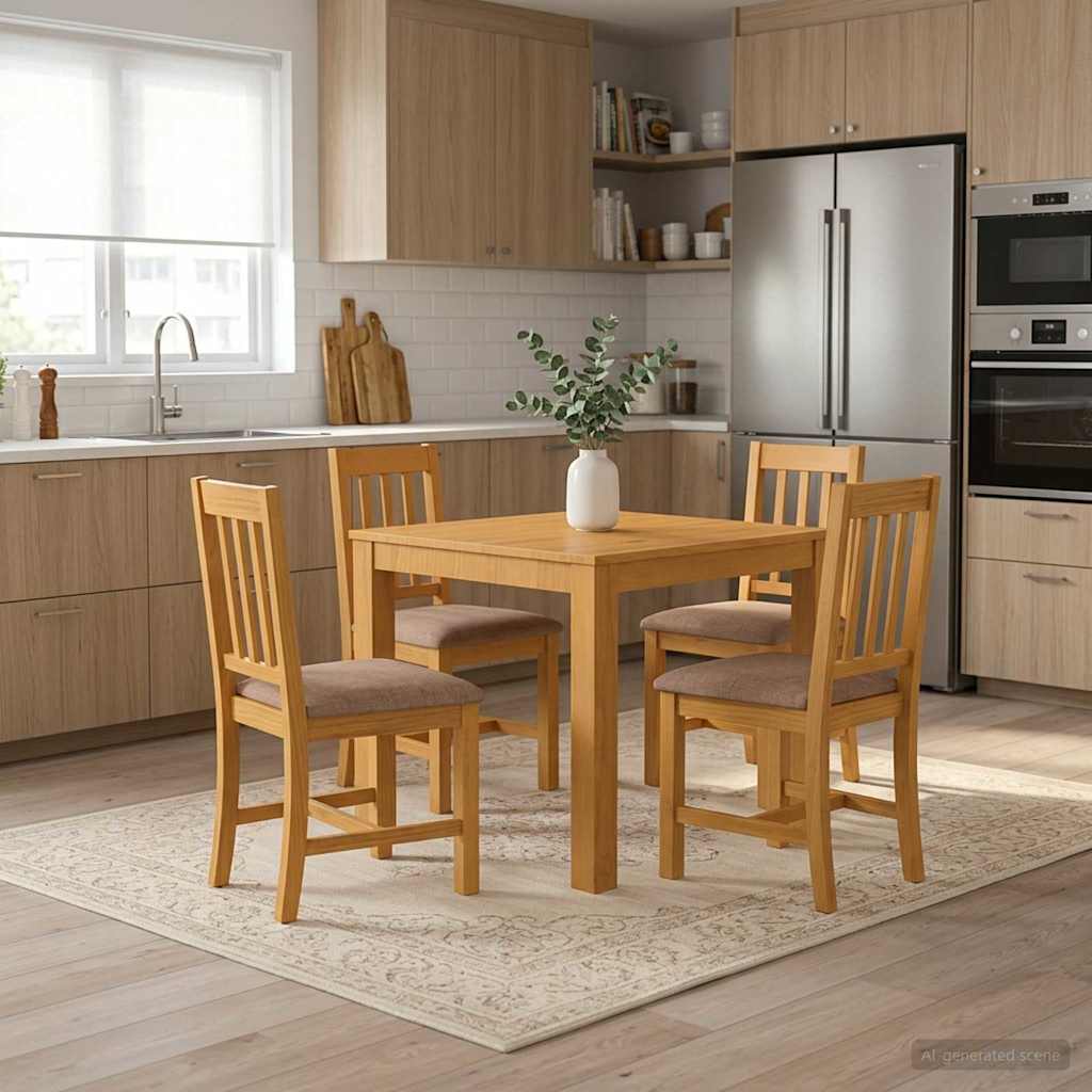 vidaXL Stół jadalny 90 x 90 x 75 cm Dąb lite naturalny Kwadrat