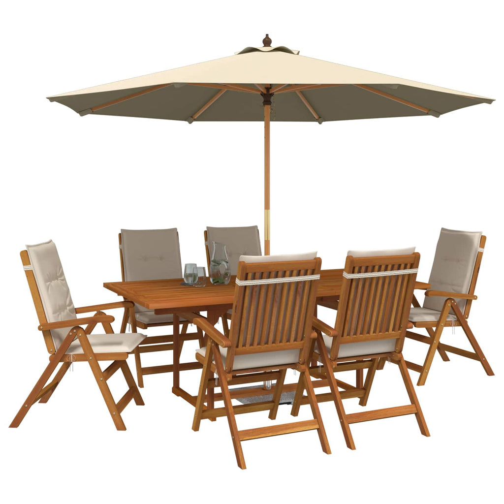 vidaXL Zestaw do jadalni na świeżym powietrzu z parasolem 8 szt.