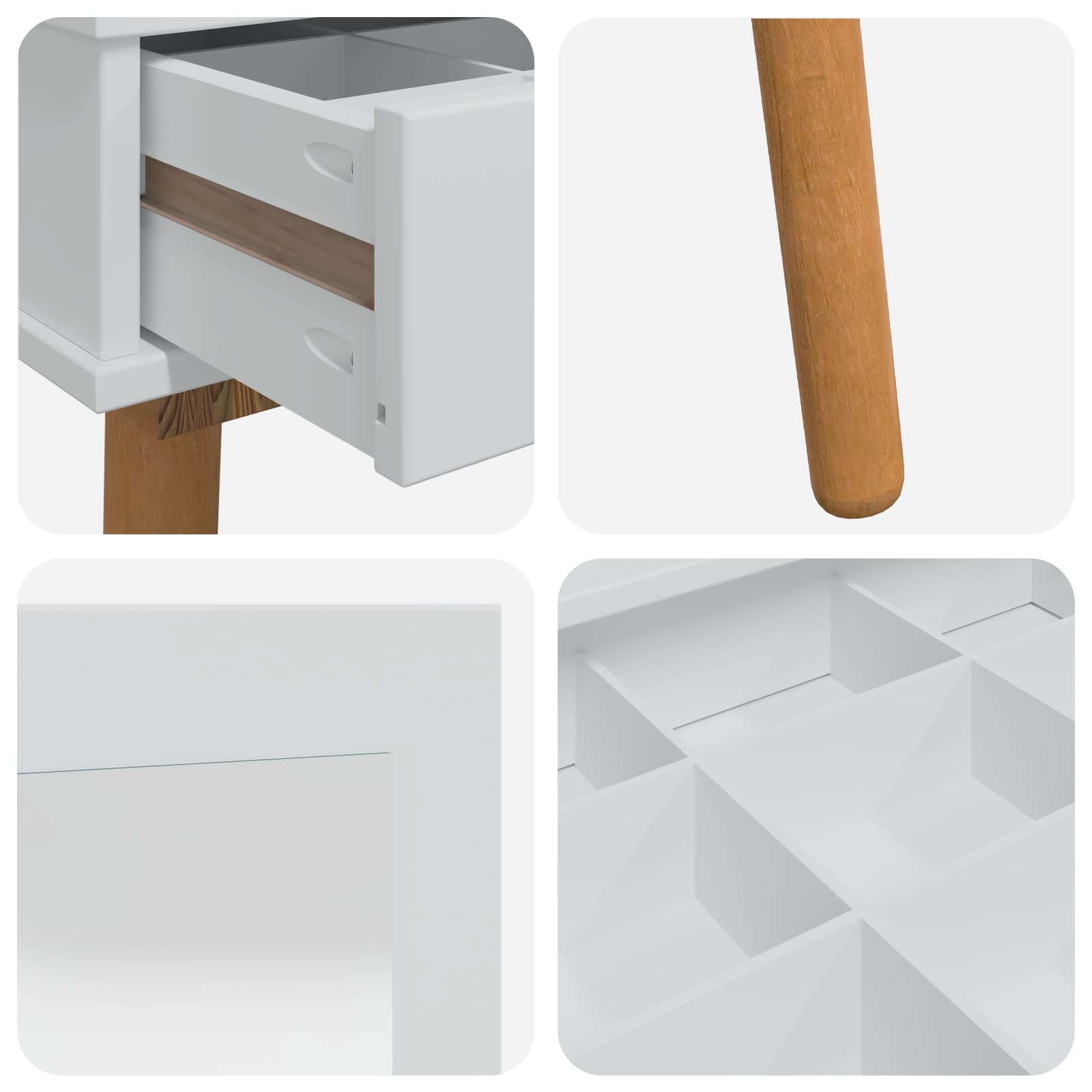 vidaXL Zestaw toaletki FAUSKE 2 pcs Biały 100 x 50 x 143 cm