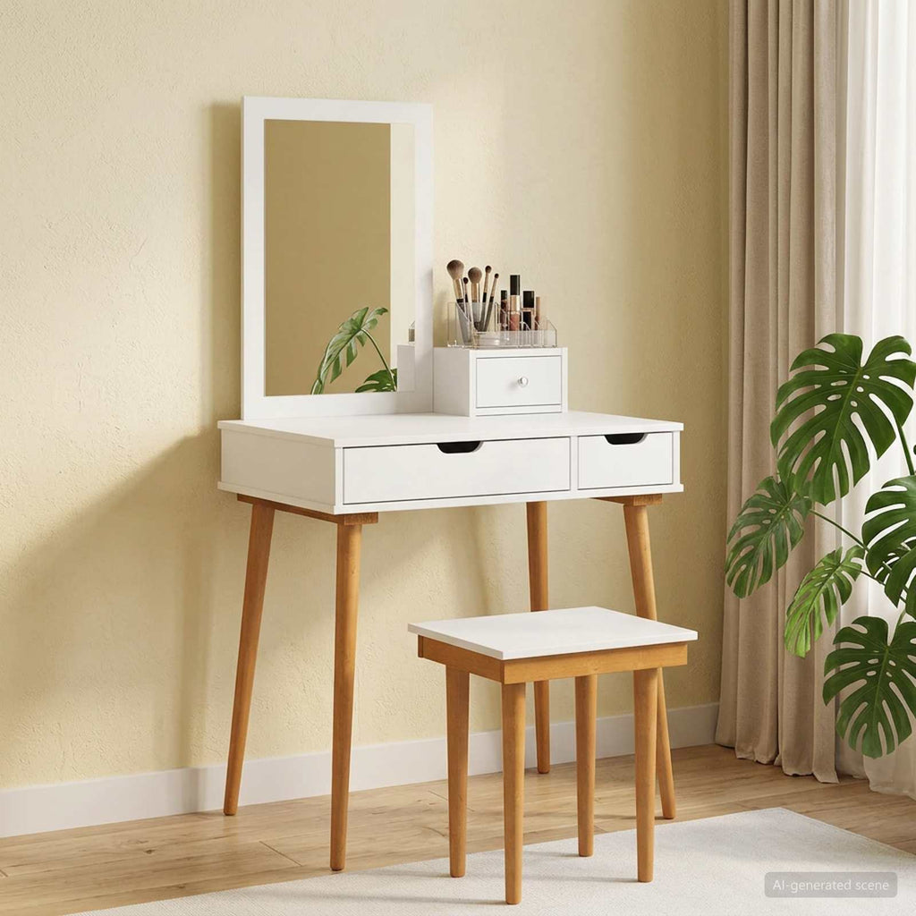 vidaXL Zestaw toaletki FAUSKE 4 pcs Biały 76 x 50 x 143 cm