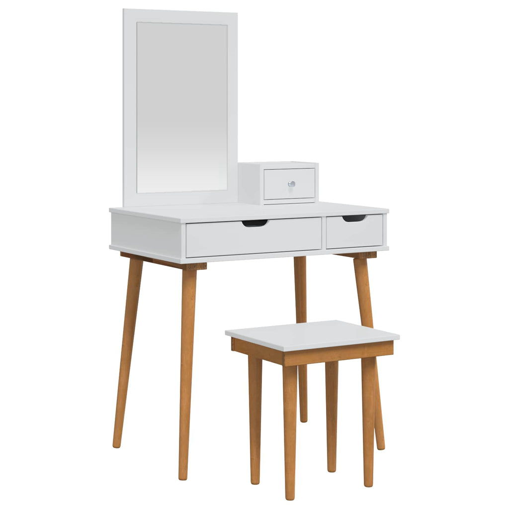 vidaXL Zestaw toaletki FAUSKE 4 pcs Biały 76 x 50 x 143 cm