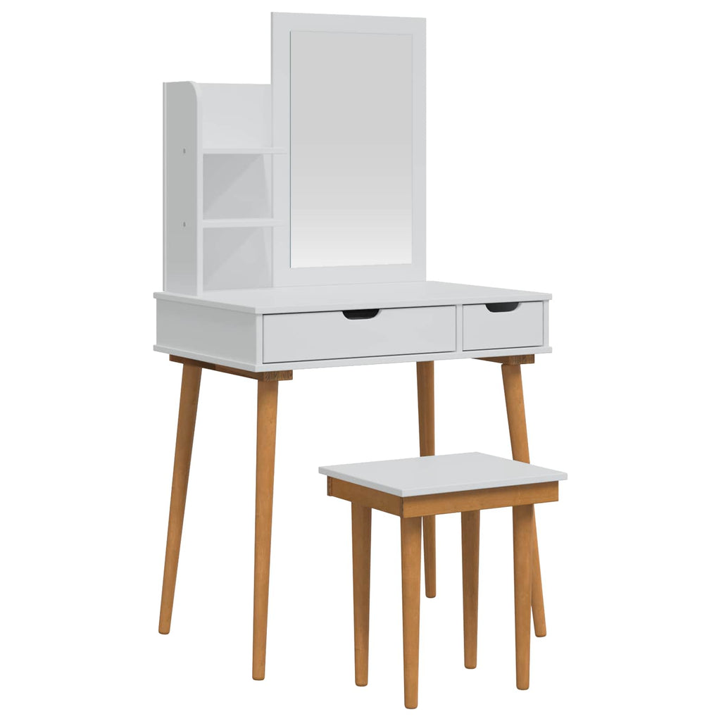 vidaXL Zestaw toaletki FAUSKE 4 pcs Biały 76 x 50 x 143 cm