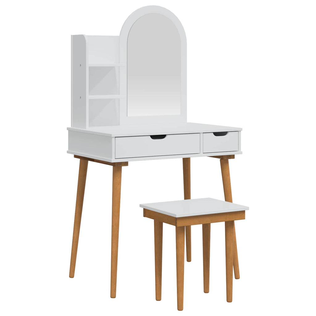 vidaXL Zestaw toaletki FAUSKE 4 pcs Biały 76 x 50 x 143 cm