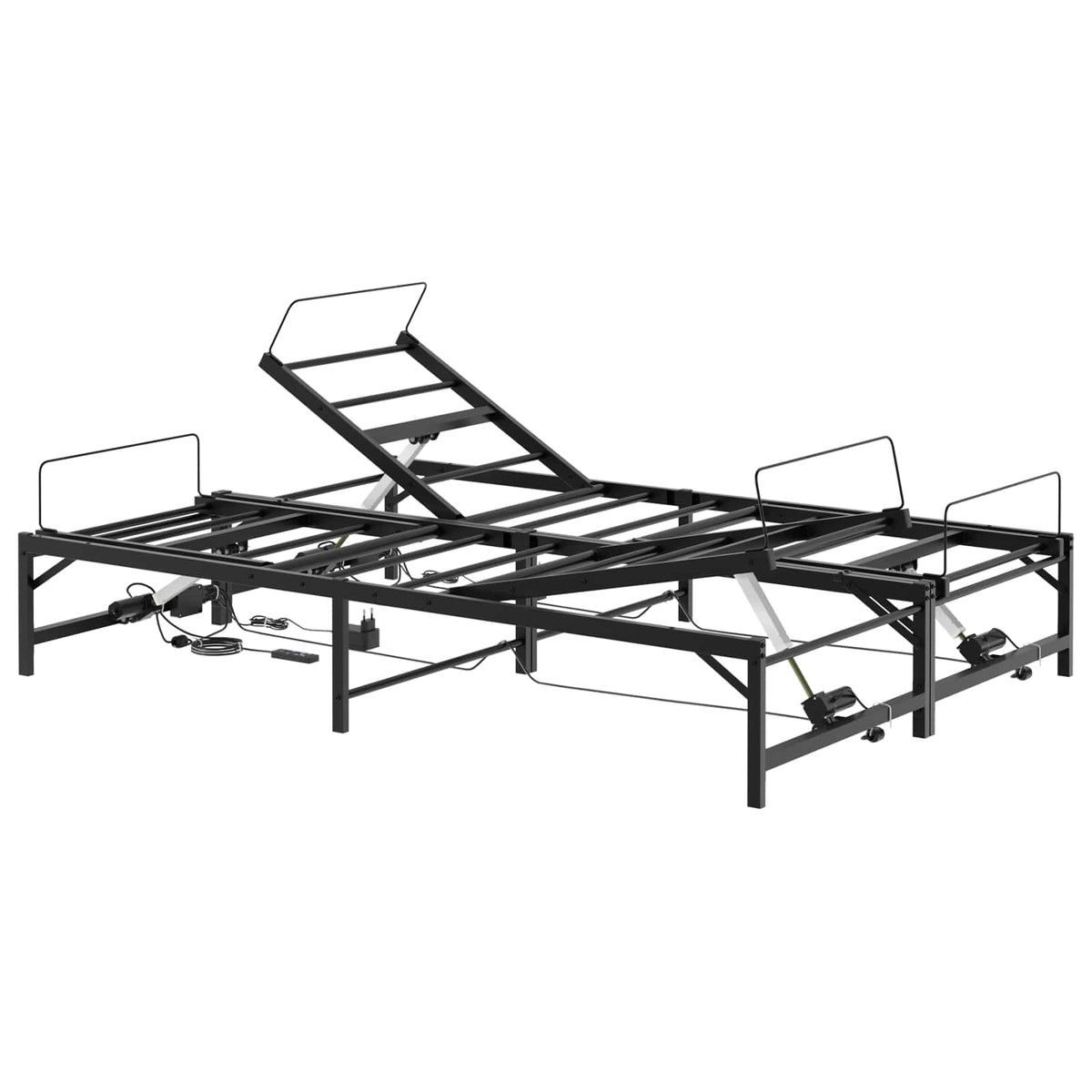 vidaXL Elektro Regulowany Stelaż Łóżka Czarny 120 x 190 cm Stal