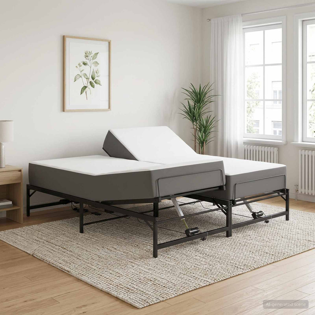vidaXL Elektro Regulowany Stelaż Łóżka Czarny 180 x 200 cm Stal