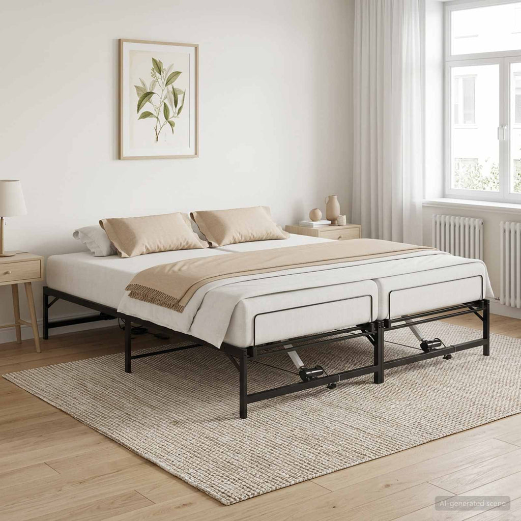 vidaXL Elektro Regulowany Stelaż Łóżka Czarny 180 x 200 cm Stal