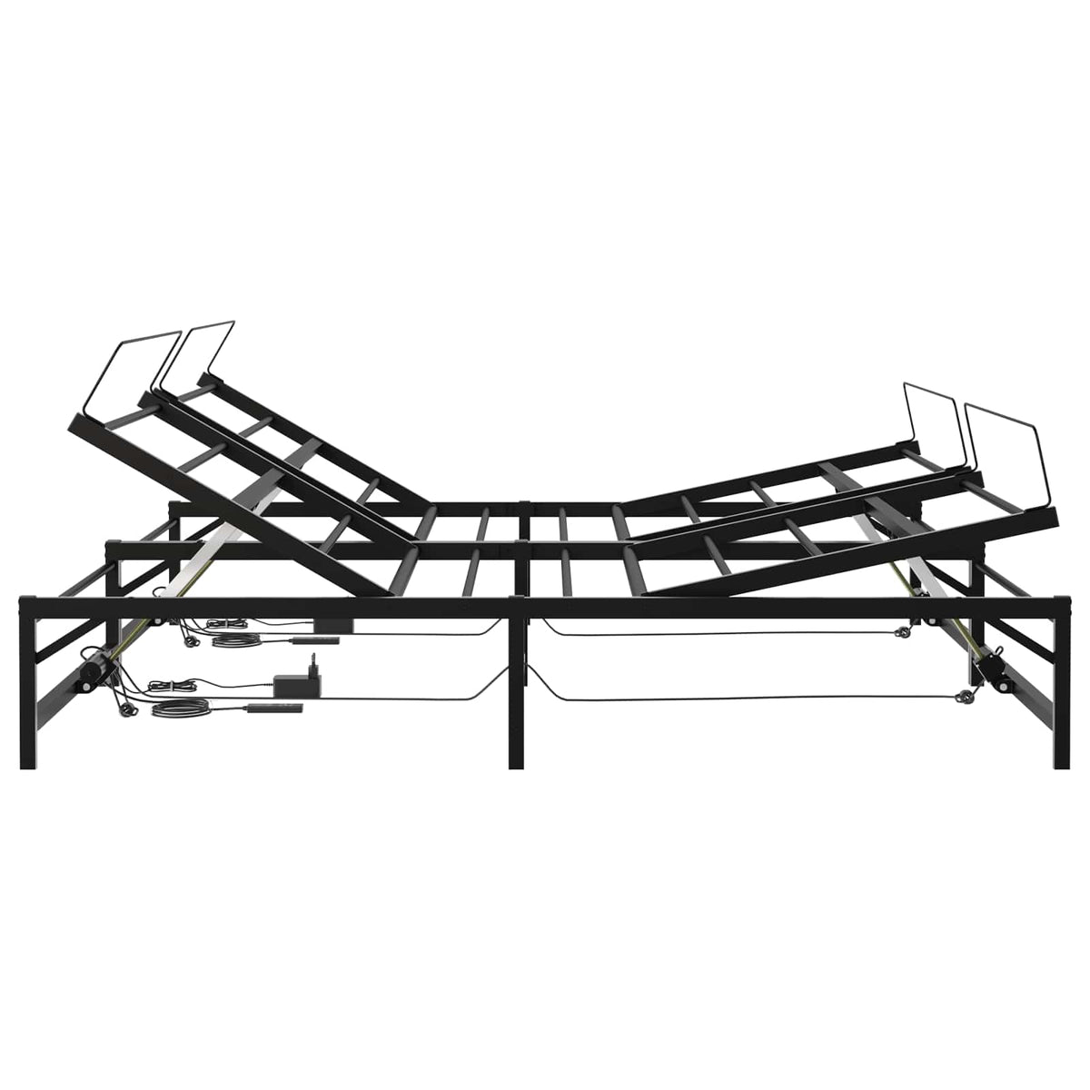 vidaXL Elektro Regulowany Stelaż Łóżka Czarny 180 x 200 cm Stal
