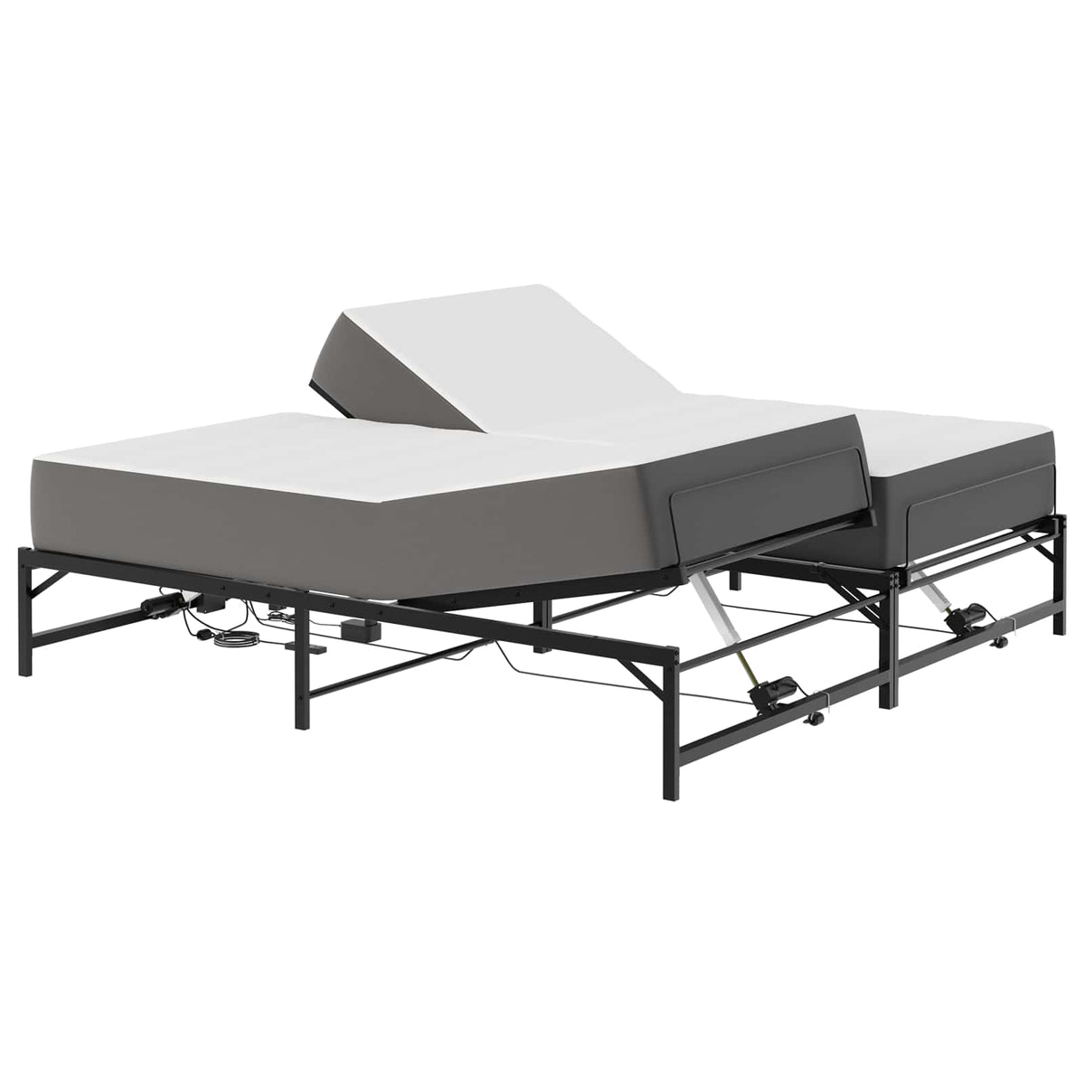 vidaXL Elektro Regulowany Stelaż Łóżka Czarny 200 x 200 cm Stal