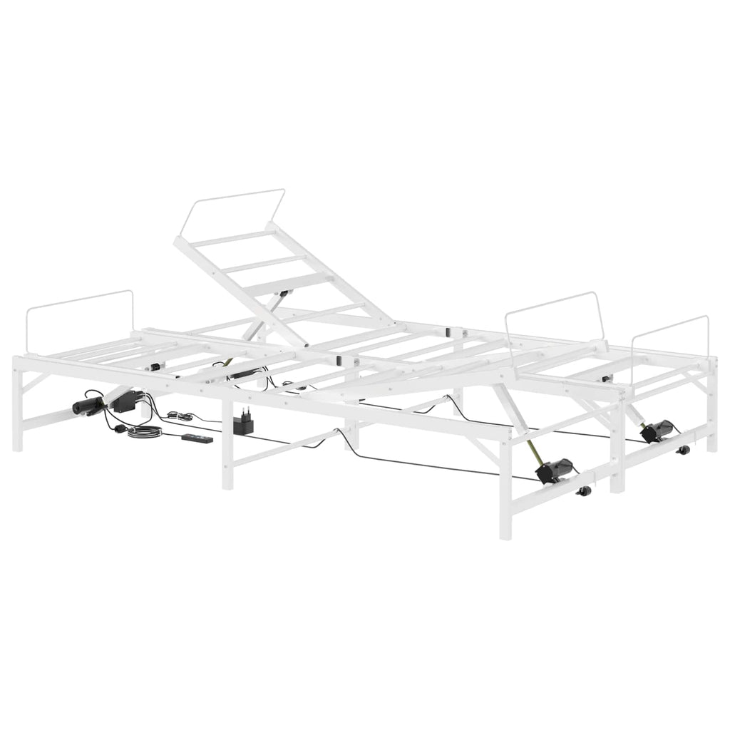 vidaXL Elektro Regulowany Stelaż Łóżka Biały 137 x 190 cm Stal