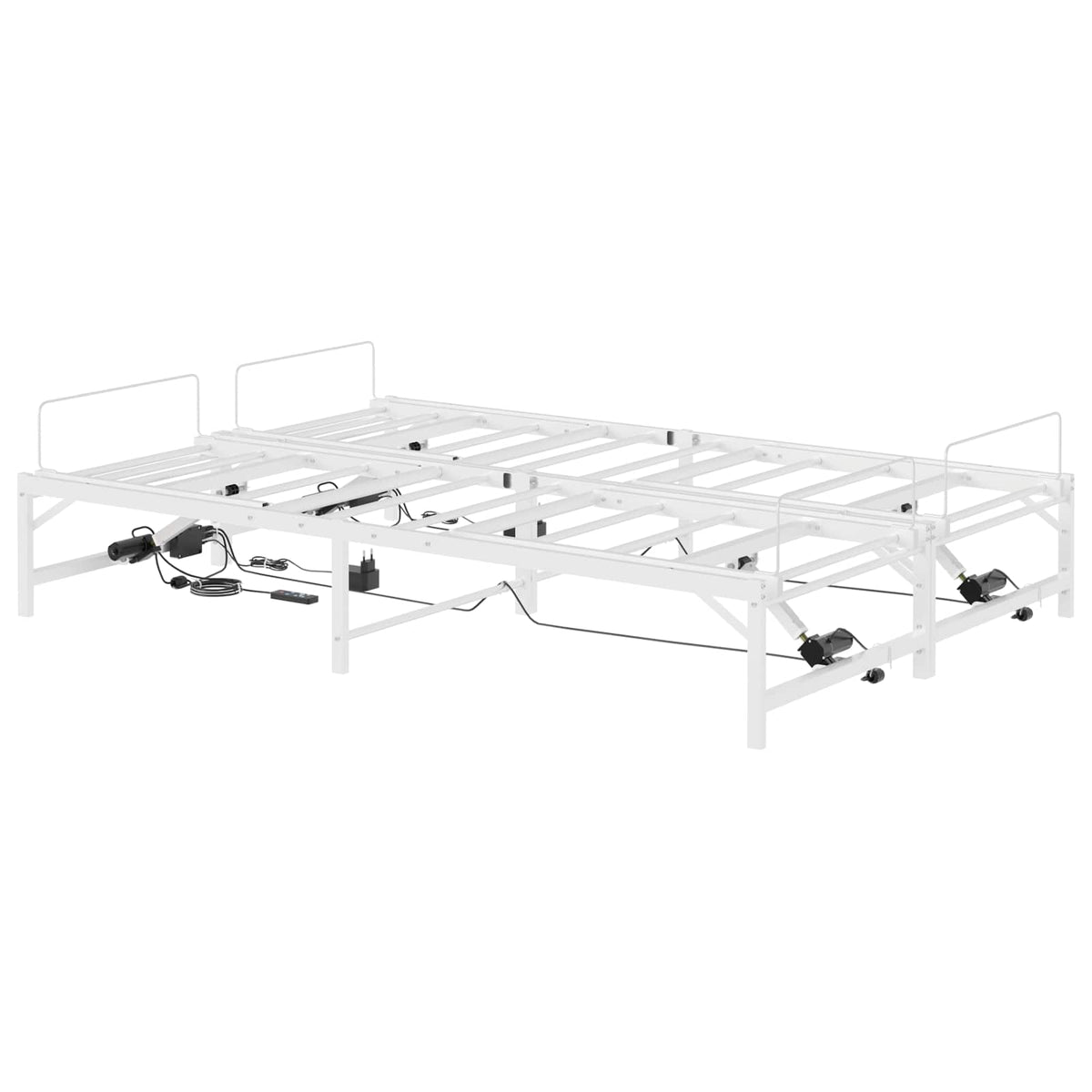 vidaXL Elektro Regulowany Stelaż Łóżka Biały 137 x 190 cm Stal