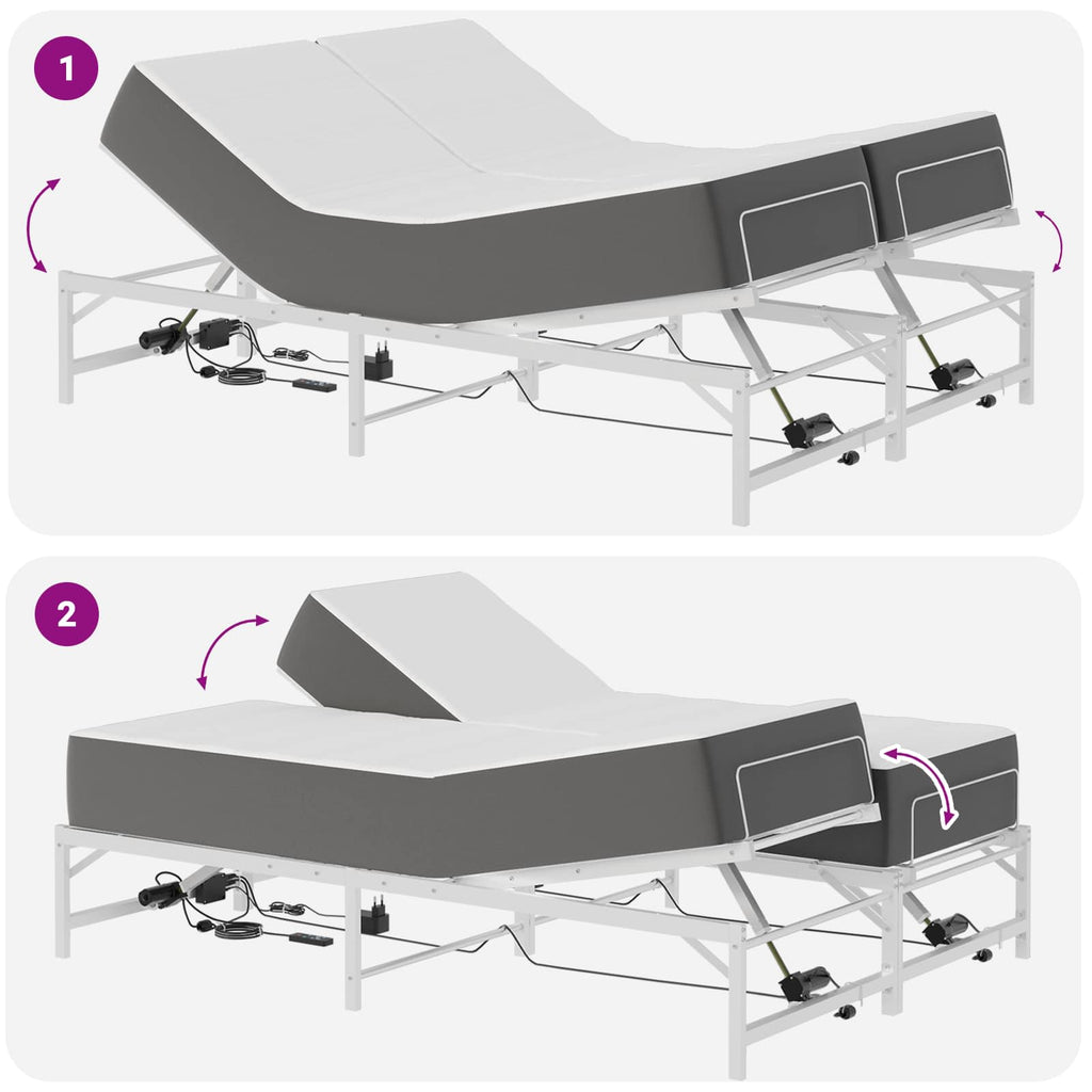 vidaXL Elektro Regulowany Stelaż Łóżka Biały 150 x 200 cm Stal