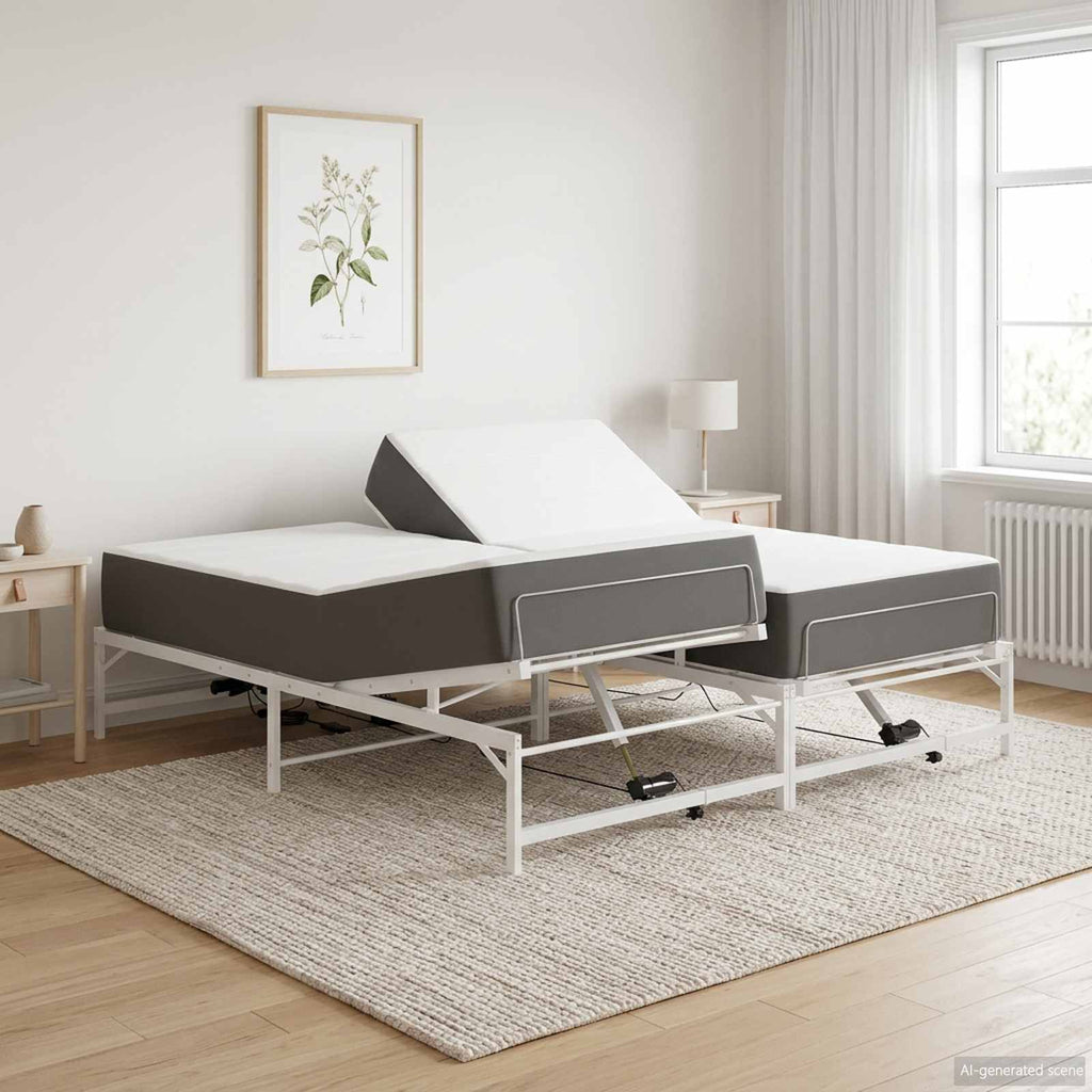 vidaXL Elektro Regulowany Stelaż Łóżka Biały 160 x 200 cm Stal