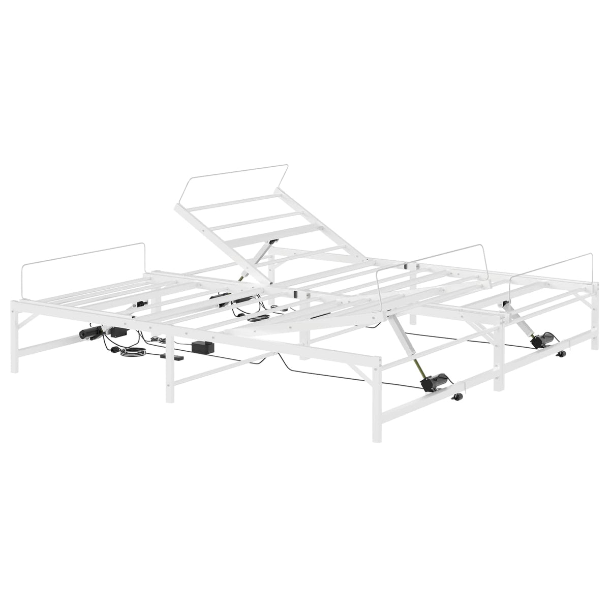 vidaXL Elektro Regulowany Stelaż Łóżka Biały 160 x 200 cm Stal
