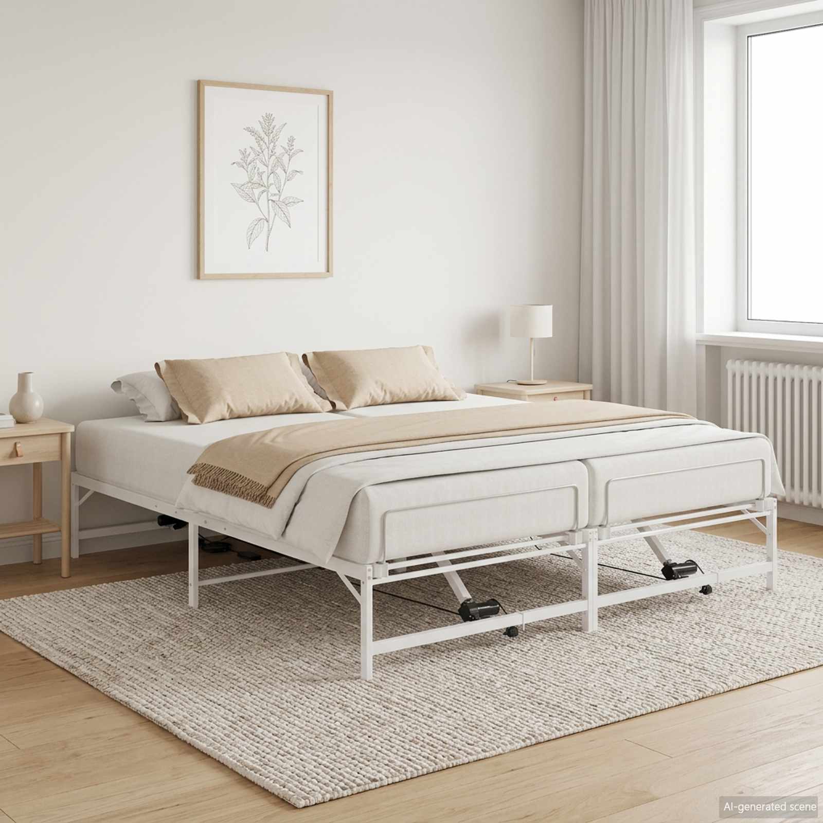vidaXL Elektro Regulowany Stelaż Łóżka Biały 180 x 200 cm Stal