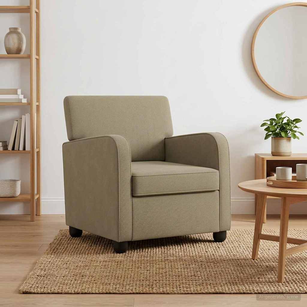 vidaXL Fotel Khaki Welur