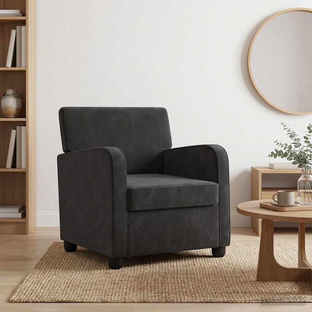 vidaXL Fotel Czarny Welur