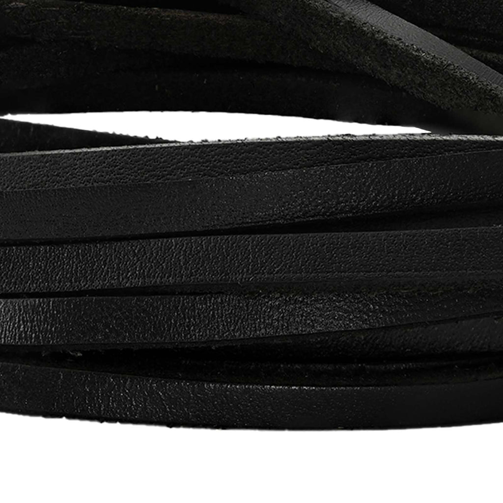 vidaXL Skórzany pasek Czarny 1000 x 0,3 cm Skóra