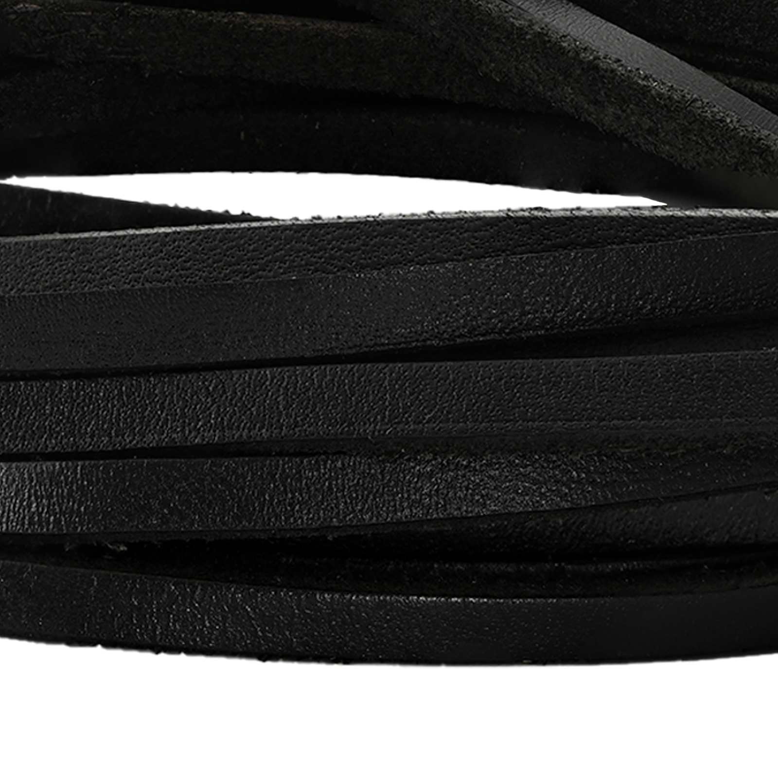 vidaXL Skórzany pasek Czarny 1000 x 0,4 cm Skóra