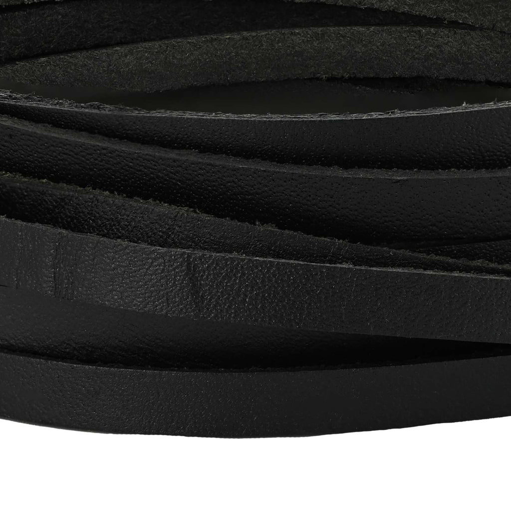 vidaXL Skórzany pasek Czarny 1000 x 0,5 cm Skóra