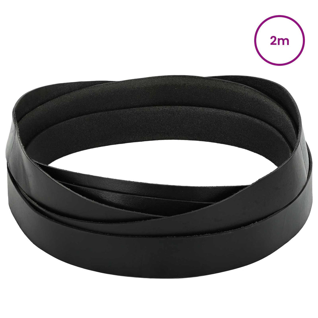 vidaXL Skórzany pasek Czarny 200 x 4 cm Skóra