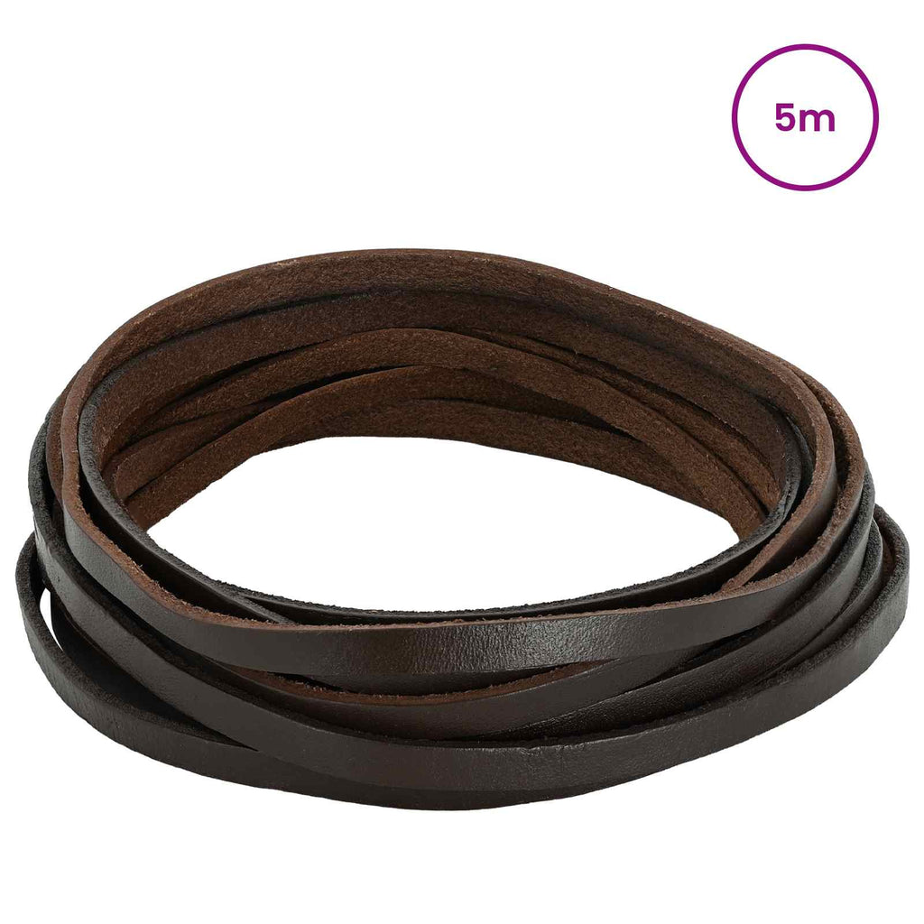 vidaXL Skórzany pasek Ciemny brąz 500 x 0,5 cm Skóra