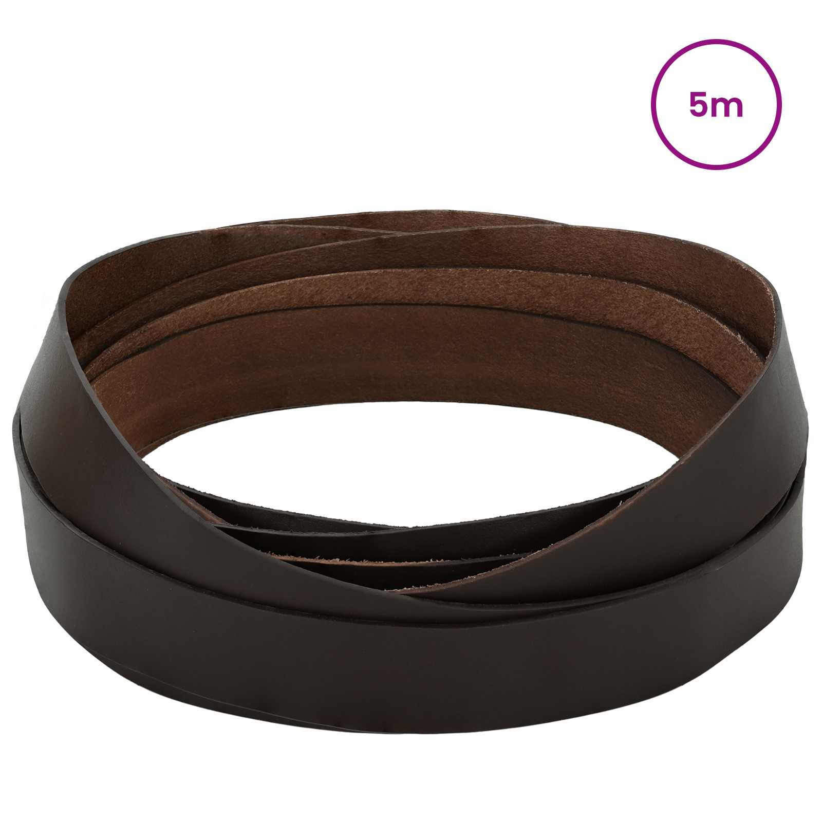 vidaXL Skórzany pasek Ciemny brąz 500 x 2,5 cm Skóra