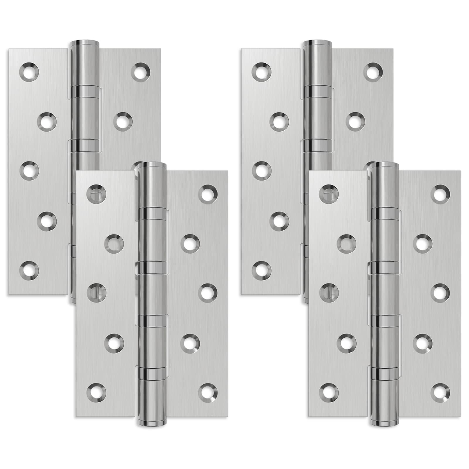 vidaXL Zawias 4 szt. 125 x 75 x 13 mm srebrny Stal