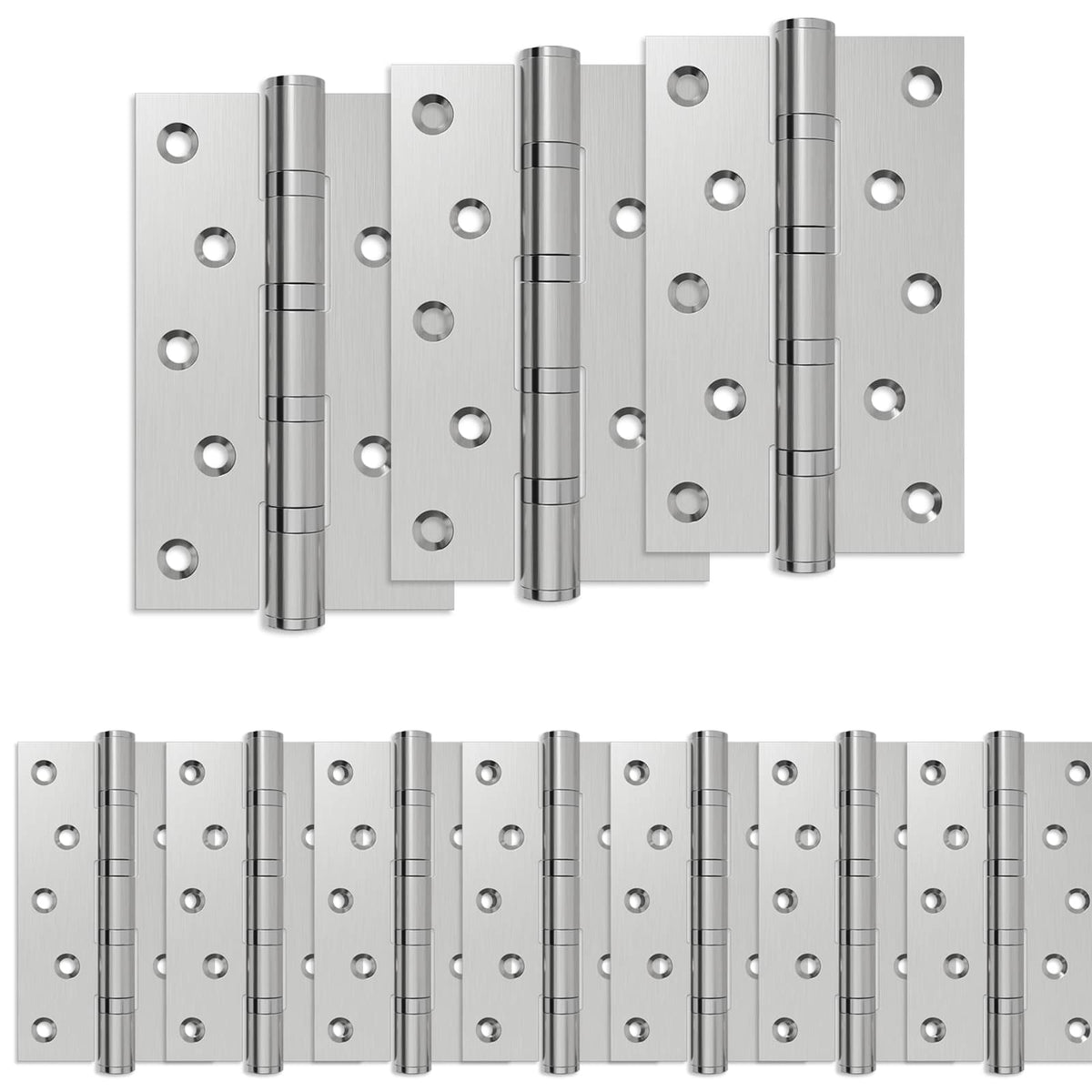 vidaXL Zawias 16 szt. 125 x 75 x 13 mm srebrny Stal