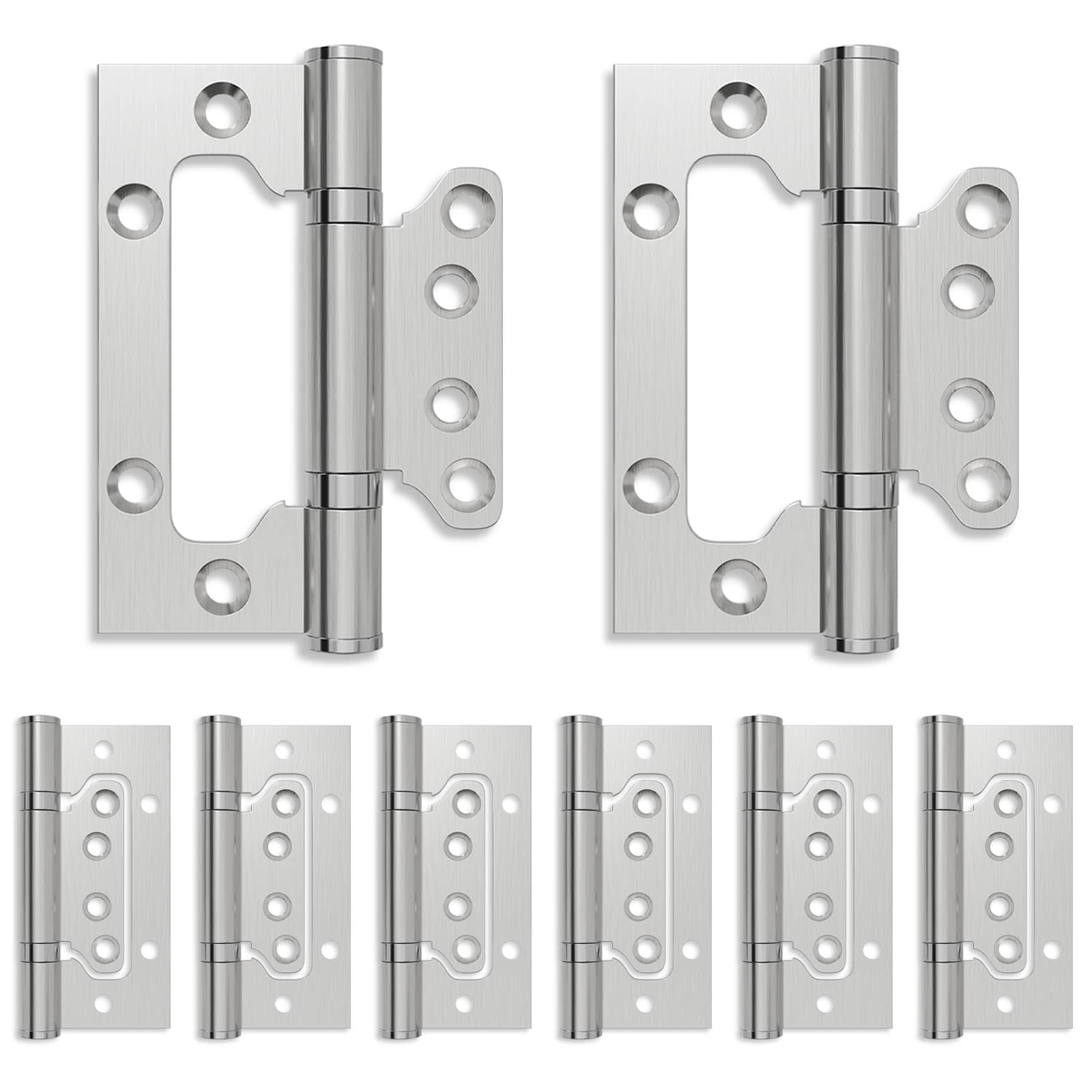 vidaXL Zawias 8 szt. 100 x 75 x 13 mm srebrny Stal