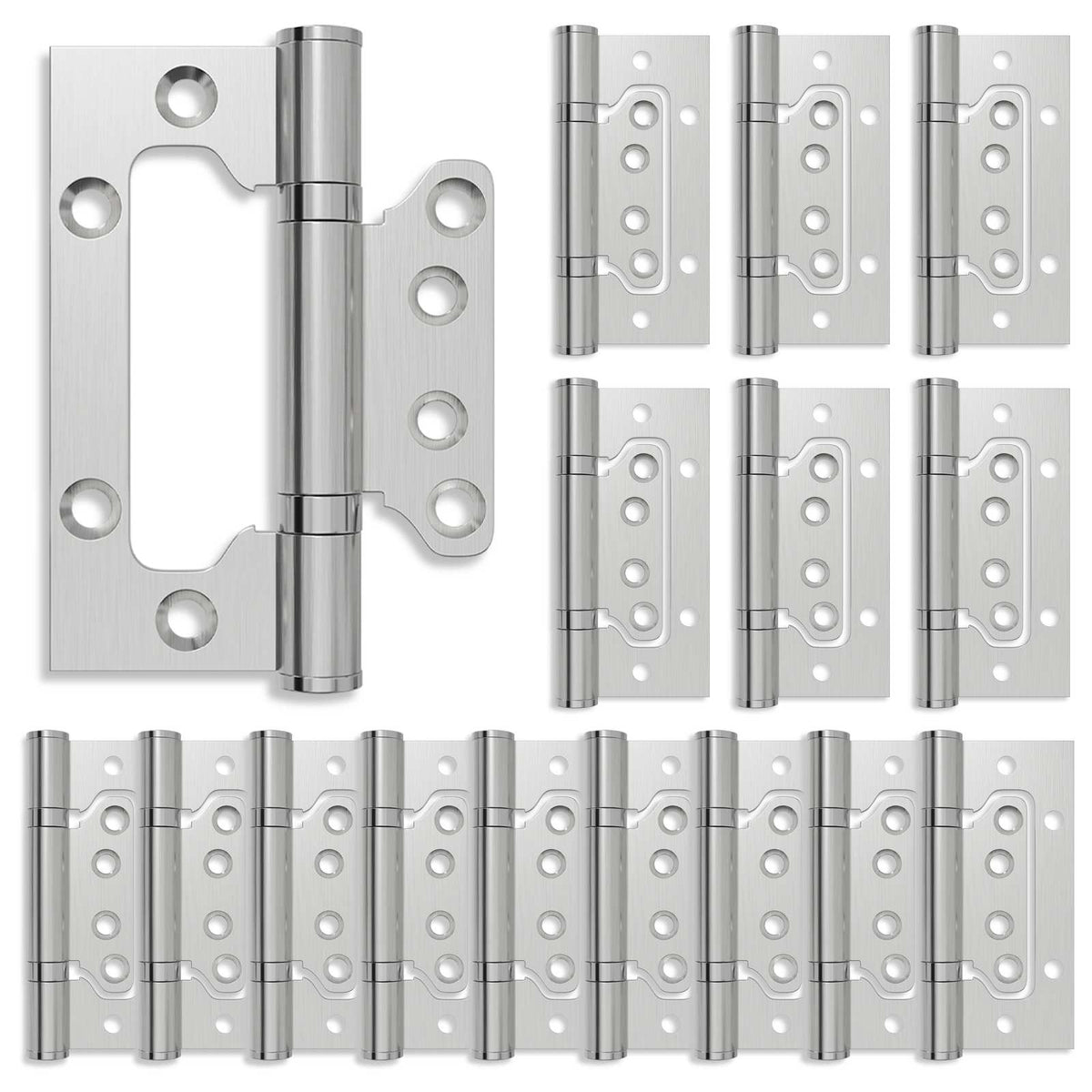 vidaXL Zawias 16 szt. 100 x 75 x 13 mm srebrny Stal